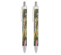 FodPand Colorful Butterfly Ballpoint Pens Fine Point Smooth Writing Pen Retractable Ball Point Pens 0.5mm Black Ink Pen Office Supplies Gifts for Men Women 2 PCS