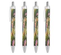 FodPand Colorful Butterfly Ballpoint Pens Fine Point Smooth Writing Pen Retractable Ball Point Pens 0.5mm Black Ink Pen Office Supplies Gifts for Men Women 4 PCS
