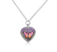 FodPand Colorful Butterfly Pet Memorial Necklace for Ashes Waterproof Cremation Jewelry for Men Women Adjustable Pet Urn Pendant with Filling Kit Keepsake Gift for Loss of Dog Cat