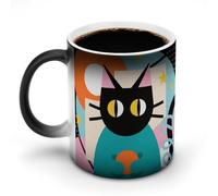 FodPand Colorful Cat Art Color Changing Mugs Funny Heat Sensitive Ceramic Coffee Mugs Temperature Changing Mug Novelty Magic Cup Gift for Coffee Lover 11 Oz