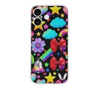 FodPand Colorful Element Pattern Phone Case for iPhone 17 TPU Hard Phone Protective Cover Anti-Scratch Shockproof Minimalist Aesthetic Case for Women & Men Transparent