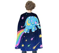 FodPand Colorful Elephant Halloween Capes Adult Halloween Cloak | Personalised Halloween Vampire Capes, Adult Capes Cosplay Costume Party Halloween Fancy Dress Masquerade Family Party
