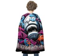 FodPand Colorful Graffiti Halloween Cloak Reversible Renaissance Cape Medieval Costume for Cosplay Themed Party Dress Up