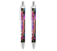 FodPand Colorful Lion Ballpoint Pens Fine Point Smooth Writing Pen Retractable Ball Point Pens 0.5mm Black Ink Pen Office Supplies Gifts for Men Women 2 PCS