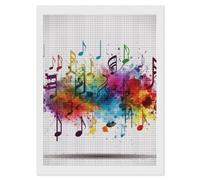 FodPand Colorful Music Diamond Painting Kits for Adults Beginners 5D Square Drill Diamond Art Kits with DIY Tools Gem Art Crafts for Home Wall Decor Living Room Bedroom Office Decoration 12x16