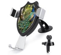FodPand Colorful Peacock on A Tree Branch Phone Holder with Suction Cup,Rotation Adjustable Car Phone Mount, Car Mount for Car Windshield Dashboard Air Vent