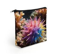 FodPand Colorful Sea Urchin Makeup Bag with Sturdy Zipper，Linen Material Storage Bag,Large Capacity And Multi-Purpose Cosmetic Bag for Daily Life, Travel, Outings, Business Trips And Other Occasions