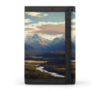 FodPand Cook National Park Mountain Landscape Wallet,Portable Three Folds Wallet Sturdy With Hanging Buckle Zipper Wallets for Man Woman