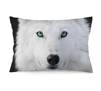 FodPand Cool White Wolf Throw Pillow Cover 12 "x20, Soft Plush Decorative Pillow Case for Couch Sofa, Double-Sided Print Rectangle Cushion Cover for Bedroom Living Room