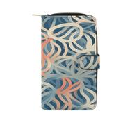 FodPand Coral Coloured Patterns Wallet for Women Men Leather Clutch Wallet Long Cute Cash Purse Credit Card Holder with Zipper Pocket
