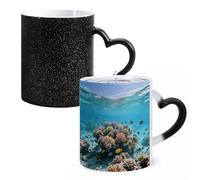 FodPand Coral Reef Color Changing Mugs Heat Sensitive Ceramic Coffee Mugs Funny Temperature Changing Mug Novelty Magic Cup Gift for Coffee Lover 11 Oz