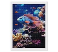 FodPand Coral Reef Fish Aquarium Diamond Painting Kits for Adults Beginner 5D Round Drill Full Diamonds Pictures Gem Art Kits Crafts Gift DIY Diamond Art Kits for Home Wall Decor 12"x16"
