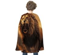 FodPand Costume Angry Roaring Lion Halloween Cape for Adult Cosplay Props | Cloak Poncho Robe Wrap, Flowing Drape, Medieval Renaissance Dress up Apparel, Spooky Party Favor, Trick or Treat Accessories