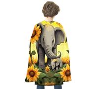 FodPand Costume Elephant Sunflowers Halloween Cape for Adult Cosplay Props | Cloak Poncho Robe Wrap, Flowing Drape, Medieval Renaissance Dress up Apparel, Spooky Party Favor, Trick or Treat Accessories