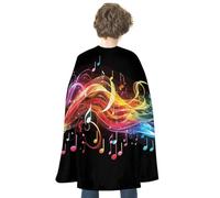 FodPand Costume Rainbow Music Note Melody Halloween Cape Adult Cosplay Prop | Cloak Poncho Robe Wrap, Flowing Drape, Medieval Renaissance Dress up Apparel, Spooky Party Favor, Trick or Treat Accessories