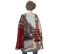 FodPand Costume Red London Street Halloween Cape for Adult Cosplay Props | Cloak Poncho Robe Wrap, Flowing Drape, Medieval Renaissance Dress up Apparel, Spooky Party Favor, Trick or Treat Accessories