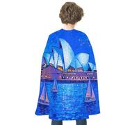FodPand Costume Sydney Opera House Blue Halloween Cape Adult Cosplay Prop | Cloak Poncho Robe Wrap, Flowing Drape, Medieval Renaissance Dress up Apparel, Spooky Party Favor, Trick or Treat Accessories