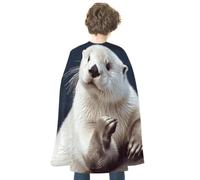 FodPand Costume White Otter Halloween Cape for Adult Cosplay Props | Cloak Poncho Robe Wrap, Flowing Drape, Medieval Renaissance Dress up Apparel, Spooky Party Favor, Trick or Treat Accessories