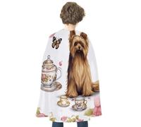 FodPand Costume Yorkshire Terrier Dog Halloween Cape Adult Cosplay Prop | Cloak Poncho Robe Wrap, Flowing Drape, Medieval Renaissance Dress up Apparel, Spooky Party Favor, Trick or Treat Accessories