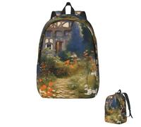 FodPand Cottage Garden Travel Backpack for Women Men 15.6 inch Laptop Backpack Work Business Daypack, Black, S