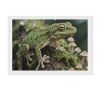 FodPand Crested Gecko Diamond Painting Kit for Adults 5D DIY Diamond Art with Sparkling Gems Round Drill Complete Set Paintings for Beginners Unique Wall Decor Gift 8"x12"