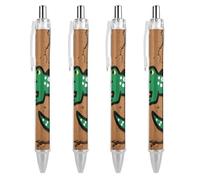 FodPand Crocodile Clan Mark Ballpoint Pens Fine Point Smooth Writing Pen Retractable Ball Point Pens 0.5mm Black Ink Pen Office Supplies Gifts for Men Women 4 PCS