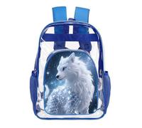 FodPand Crystal_creature Clear Mini Backpack Transparent Backpacks PVC See Through Clear Bag for Work Travel, Blue, 43X32.5cm, Daypack Backpacks