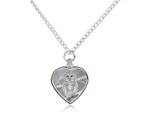 FodPand Curious Barred Owl Closeup Pet Memorial Necklace for Ashes Waterproof Cremation Jewelry for Men Women Adjustable Pet Urn Pendant with Filling Kit Keepsake Gift for Loss of Dog Cat