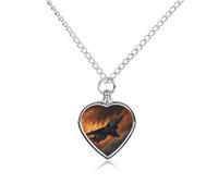 FodPand Custom A Fighter Jet Urn Necklaces for Ashes Memorial Pet Necklace with Filling Kit Adjustable 27.6" Chain Funerary Cremation Jewelry Keepsake Heart Pendant for Beloved Dogs & Cats