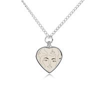 FodPand Custom Abstract Shape Face Urn Necklaces for Dog Cat Human Ashes 27.6" Cable Chain Memorial Heart Pendant Necklace with Filling Kit Pet Cremation Jewelry Keepsake Sympathy Gifts