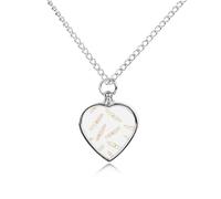 FodPand Custom Art Style Pattern Urn Necklaces for Dog Cat Human Ashes 27.6" Cable Chain Memorial Heart Pendant Necklace with Filling Kit Pet Cremation Jewelry Keepsake Sympathy Gifts