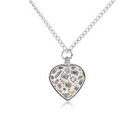 FodPand Custom Cartoon Innocence Style Urn Necklaces for Dog Cat Human Ashes 27.6" Cable Chain Memorial Heart Pendant Necklace with Filling Kit Pet Cremation Jewelry Keepsake Sympathy Gifts
