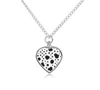 FodPand Custom Cow Spot Pattern Urn Necklaces for Ashes Memorial Pet Necklace with Filling Kit Adjustable 27.6" Chain Funerary Cremation Jewelry Keepsake Heart Pendant for Beloved Dogs & Cats