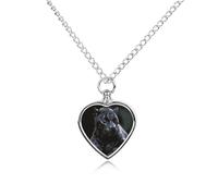 FodPand Custom Cute Panther Urn Necklaces for Dog Cat Human Ashes 27.6" Cable Chain Memorial Heart Pendant Necklace with Filling Kit Pet Cremation Jewelry Keepsake Sympathy Gifts