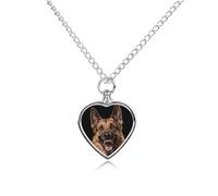 FodPand Custom Dog Funny Urn Necklaces for Ashes Memorial Pet Necklace with Filling Kit Adjustable 27.6" Chain Funerary Cremation Jewelry Keepsake Heart Pendant for Beloved Dogs & Cats