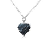 FodPand Custom Dragon Urn Necklaces for Dog Cat Human Ashes 27.6" Cable Chain Memorial Heart Pendant Necklace with Filling Kit Pet Cremation Jewelry Keepsake Sympathy Gifts