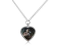 FodPand Custom Duck in Grass Urn Necklaces for Dog Cat Human Ashes 27.6" Cable Chain Memorial Heart Pendant Necklace with Filling Kit Pet Cremation Jewelry Keepsake Sympathy Gifts