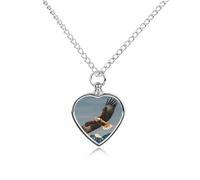 FodPand Custom Eagles Urn Necklaces for Ashes Memorial Pet Necklace with Filling Kit Adjustable 27.6" Chain Funerary Cremation Jewelry Keepsake Heart Pendant for Beloved Dogs & Cats