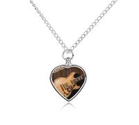 FodPand Custom Electric Guitar Print Urn Necklaces for Ashes Memorial Pet Necklace with Filling Kit Adjustable 27.6" Chain Funerary Cremation Jewelry Keepsake Heart Pendant for Beloved Dogs & Cats