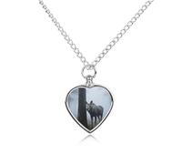 FodPand Custom Forest Wilderness Urn Necklaces for Dog Cat Human Ashes 27.6" Cable Chain Memorial Heart Pendant Necklace with Filling Kit Pet Cremation Jewelry Keepsake Sympathy Gifts