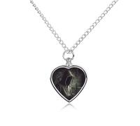 FodPand Custom Hacker Urn Necklaces for Dog Cat Human Ashes 27.6" Cable Chain Memorial Heart Pendant Necklace with Filling Kit Pet Cremation Jewelry Keepsake Sympathy Gifts