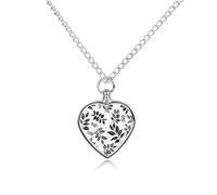 FodPand Custom Line Art Style Urn Necklaces for Dog Cat Human Ashes 27.6" Cable Chain Memorial Heart Pendant Necklace with Filling Kit Pet Cremation Jewelry Keepsake Sympathy Gifts