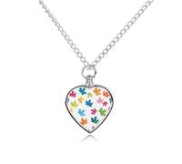 FodPand Custom Maple Leaf Pattern Urn Necklaces for Dog Cat Human Ashes 27.6" Cable Chain Memorial Heart Pendant Necklace with Filling Kit Pet Cremation Jewelry Keepsake Sympathy Gifts