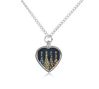 FodPand Custom Milk Bottles Urn Necklaces for Dog Cat Human Ashes 27.6" Cable Chain Memorial Heart Pendant Necklace with Filling Kit Pet Cremation Jewelry Keepsake Sympathy Gifts