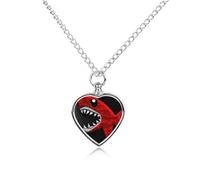 FodPand Custom Red-black Shark Urn Necklaces for Ashes Memorial Pet Necklace with Filling Kit Adjustable 27.6" Chain Funerary Cremation Jewelry Keepsake Heart Pendant for Beloved Dogs & Cats