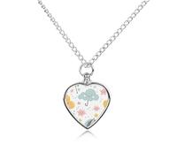 FodPand Custom Stars And Umbrella Urn Necklaces for Dog Cat Human Ashes 27.6" Cable Chain Memorial Heart Pendant Necklace with Filling Kit Pet Cremation Jewelry Keepsake Sympathy Gifts