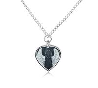 FodPand Custom White Angel Wings Urn Necklaces for Dog Cat Human Ashes 27.6" Cable Chain Memorial Heart Pendant Necklace with Filling Kit Pet Cremation Jewelry Keepsake Sympathy Gifts