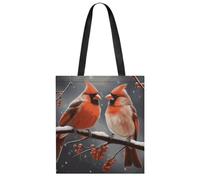 FodPand Cute Cardinal Birds Tote Bag for Women Cotton Canvas Tote Bags | Work Tote Bag Cotton Large Tote Bags for Women Lightweight Reusable Grocery Shopping Cloth Bag, Fashionable Totes for Crafts