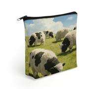 FodPand Cute Cows Watercolor Makeup Bag with Sturdy Zipper，Linen Material Storage Bag,Large Capacity And Multi-Purpose Cosmetic Bag for Daily Life, Travel, Outings, Business Trips And Other Occasions
