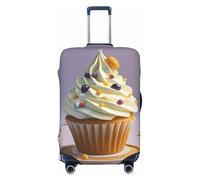 FodPand Cute Cupcake Travel Luggage Cover Elastic Suitcase Cover Protector Anti-Scratch Luggage Protector Universal Washable Travel Sleeve Baggage Case Fits 18-32 Inch Suitcase, Black, S